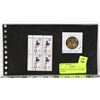 Image 1 : TERRY FOX CORNER BLOCK OF STAMPS  & 2005 LOONIE.
