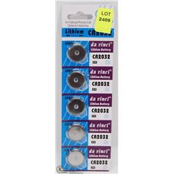 NEW 5 PACK OF CR2032 LITHIUM BATTERIES