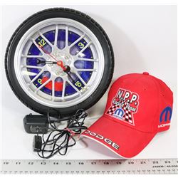 RACING WHEEL CLOCK & CAP