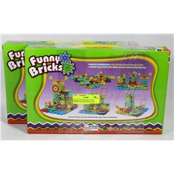 BUNDLE OF TWO 81PC FUNNY BRICKS GEAR BUILDING TOYS