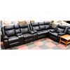 Image 1 : SALEM BLACK LEATHERETTEDROP DOWN CONSOLE 67" SOFA