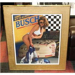BUSCH FRAMED PICTURE 27"X32",