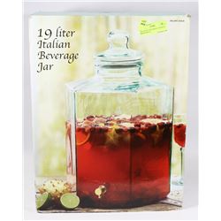 19L STATION BEVERAGE JAR WITH BRASS SPIGOT,