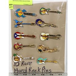 10 HARD ROCK PINS COLLECTION