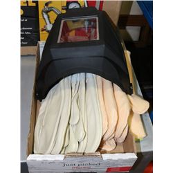 FLAT ASST GLOVES AND WELDING MASK.