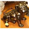 Image 1 : BRASS TONED CERAMIC BULLDOG FIGURE
