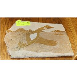 SIKU SOAPSTONE PLAQUE ETCHING OF GOOSE IN FLIGHT