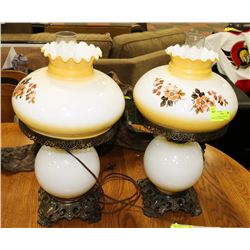 SET OF 2 HURRICANE VINTAGE GLOBE STYLE BOTTOM