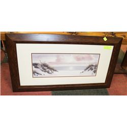 BEACH AT SUNRISE FRAMED PRINT BY DIANE L. RANERHEL