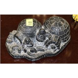 WOLF ORIGINAL NUVUK SOAPSTONE CARVED IGLOO.