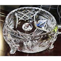 FOOTED PINWHEEL CRYSTAL BOWL - 8 INCH