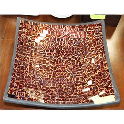 LARGE CLAY MOSAIC GOLD TONE DECORATIVE