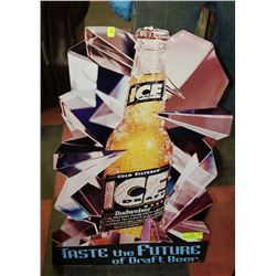 VERY LARGE ALUMINUM BUDWEISER ICE SIGN