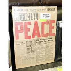 ANTIQUE THE END OF WWII FRONT - 8 PAGES NEWSPAPER