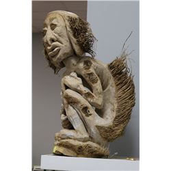 WOOD CARVED NATIVE FIGURE