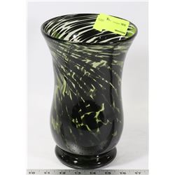 GREEN ORNATE SWIRLED VASE