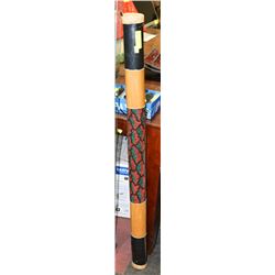 TRIBAL ART DESIGN RAIN STICK, 4FT TALL