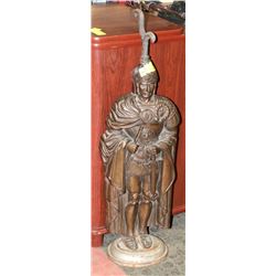 VINTAGE CAST IRON KNIGHT AND FIREPLACE POKER SET