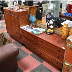 2 WOOD DRESSERS INCL CHEST OF DRAWERS AND