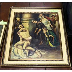 ANTIQUE OIL ON BOARD ORIGINAL PAINTING-