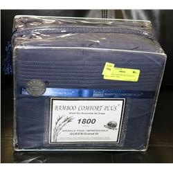 BAMBOO COMFORT PLUS QUEEN  SIZE NAVY  1800