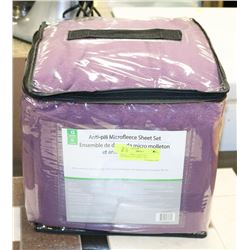 QUEEN PURPLE ANTI-PILL MICROFLEECE SHEET SET