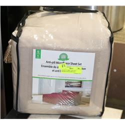 QUEEN LT GREY  ANTI-PILL MICROFLEECE SHEET SET