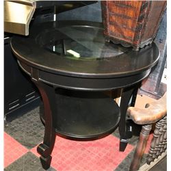 ROUND GLASS TOP COFFEE TABLE