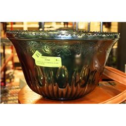 INDIANA BLUE CARNIVAL GLASS PUNCH BOWL