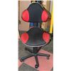 Image 1 : RED & BLACK FABRIC OFFICE CHAIR WITH