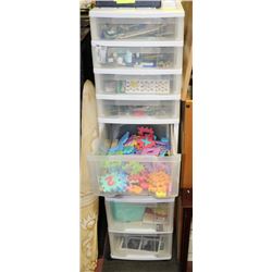 8 TIER ROLLING CRAFT ORGANIZER FILLED W/ CRAFTS
