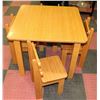 Image 1 : BAMBOO WOOD CHILDRENS TABLE W/ 4 CHAIRS