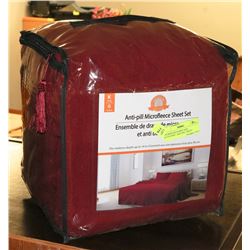MICROFLEECE KING SIZE BURGUNDY  ANTI PILL SHEET