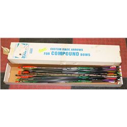 BOX OF ASSORTED ARROWS INCL EASTON , MOST HAVE