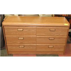 WOOD 6 DRAWER DRESSER
