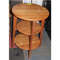 3 TIER WOOD ROUND END TABLE