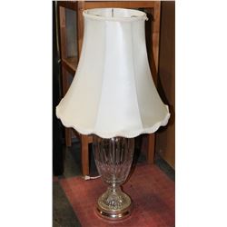 PAIR VINTAGE CRYSTAL BASE LAMPS - WORKING