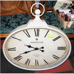 WHITE OVAL CLOCK 25"X28"