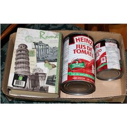 BOX W/LARGE & SMALL HEINZ TOMATO JUICE
