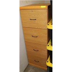 TALL SOLID WOOD EASY-ROLL 4-DRAWER