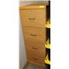 Image 1 : TALL SOLID WOOD EASY-ROLL 4-DRAWER