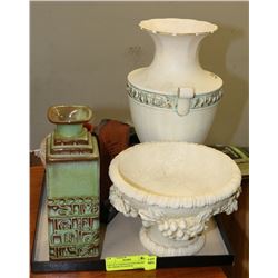 LOT OF 4 VASES/JUGS FRANKOMA 7JH, GREEK PLASTER &