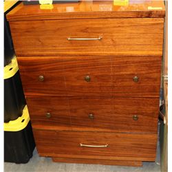 SOLID WOOD MEDIUM BROWN 4-DRAWER