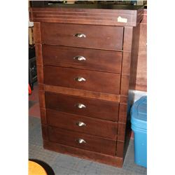 BROWN SOLID WOOD 6-DRAWER DRESSER