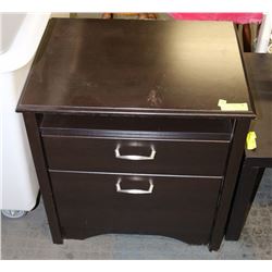 WOOD BROWN 2-DRAWER DRESSER SIDE