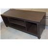 Image 1 : LONG BROWN TV STAND W/2 SHELVES &