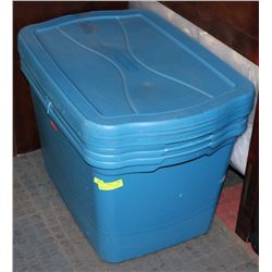 BUNDLE OF 4 BLUE RUBBERMAID STORAGE