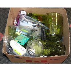 ESTATE BOX OF GLASSES AND PATIO WARE