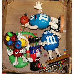 BOX OF M & M'S COLLECTIBLES DISPENSERS