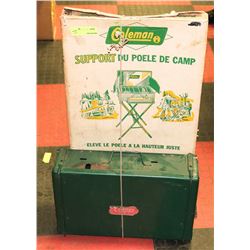 COLEMAN STOVE WITH STAND IN THE ORIGINAL BOX